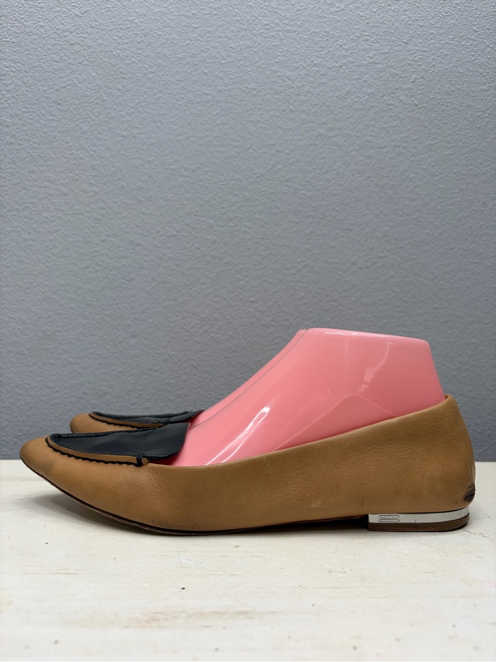 Coach Brown Leather Walsh Pointed Loafers Size 37.5
